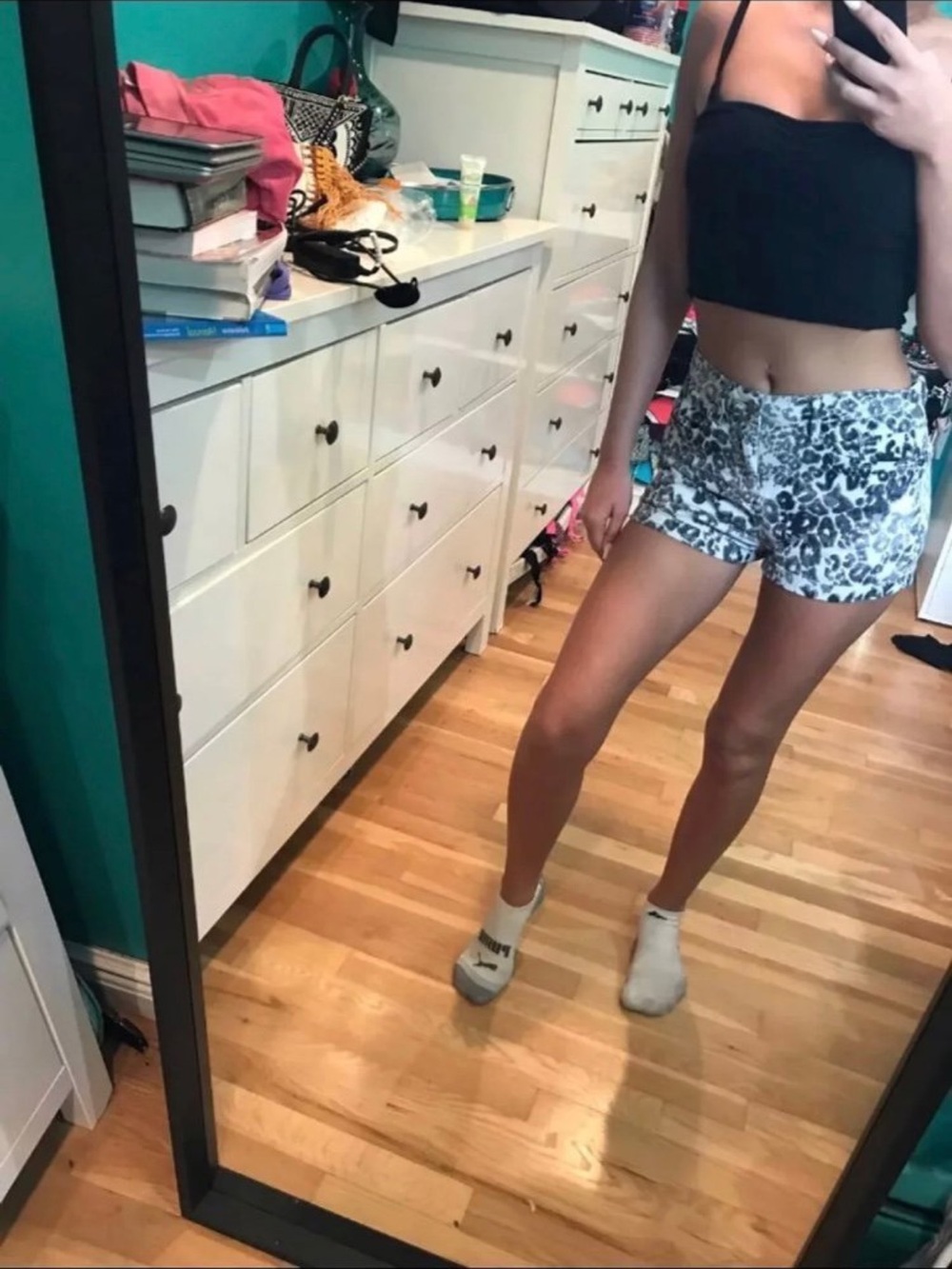 Forever 21 Black & White High-Waist Leopard Print Shorts
